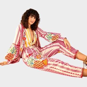 NWT Farm Rio Jacquard Embroidered Pants Small